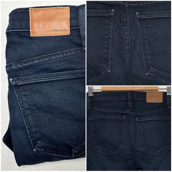 Madewell Jeans Women's Size 26 9” High Rise Skinny In Cold Blue dark Wash - Picture 15 of 16